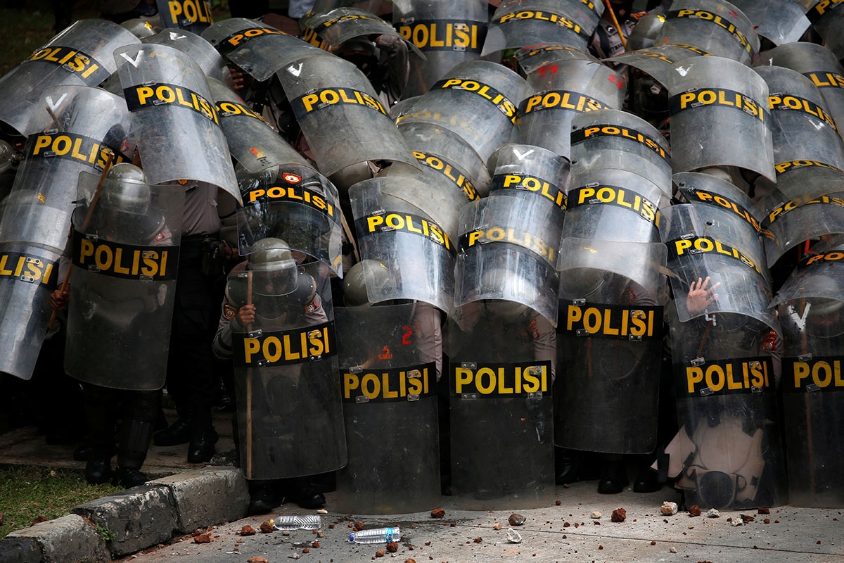 Polizei in Jakarta geht in Deckung