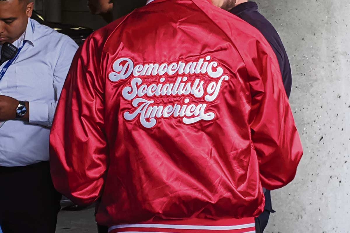 Bomberjacke mit Stickerei "Democratic Socialists of America"