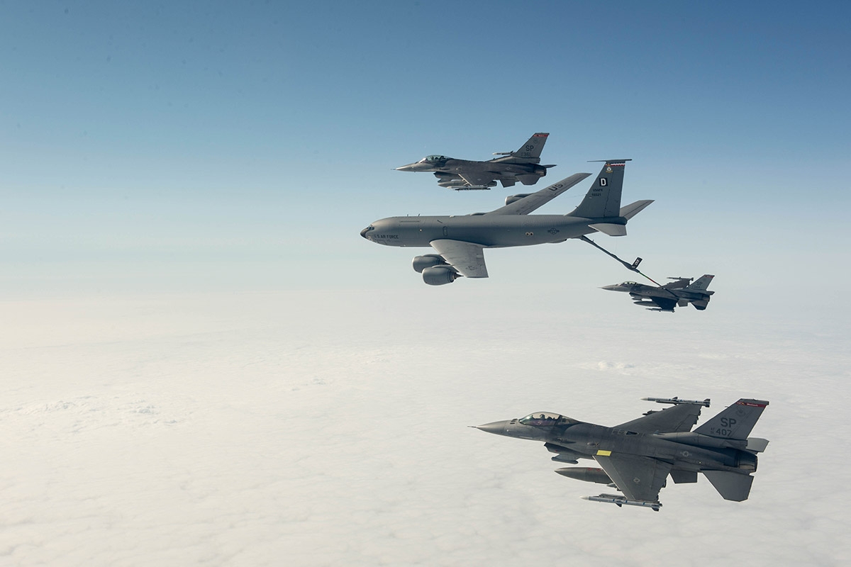 Flugübung der US Air Force 2015 über der Air Base Spangdahlem