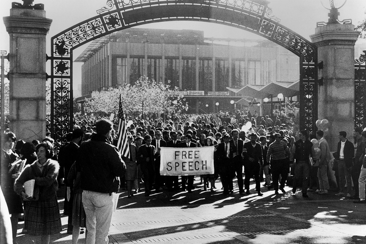 Kalifornische Studenten demonstrierten in den sechziger Jahren für die freie Rede