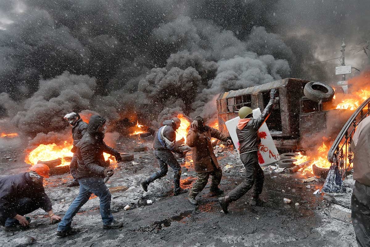 Um die Maidan-Proteste ranken sich bis heute viele Propagandamythen und Verschwörungstheorien. Kiew, 22. Januar 2014