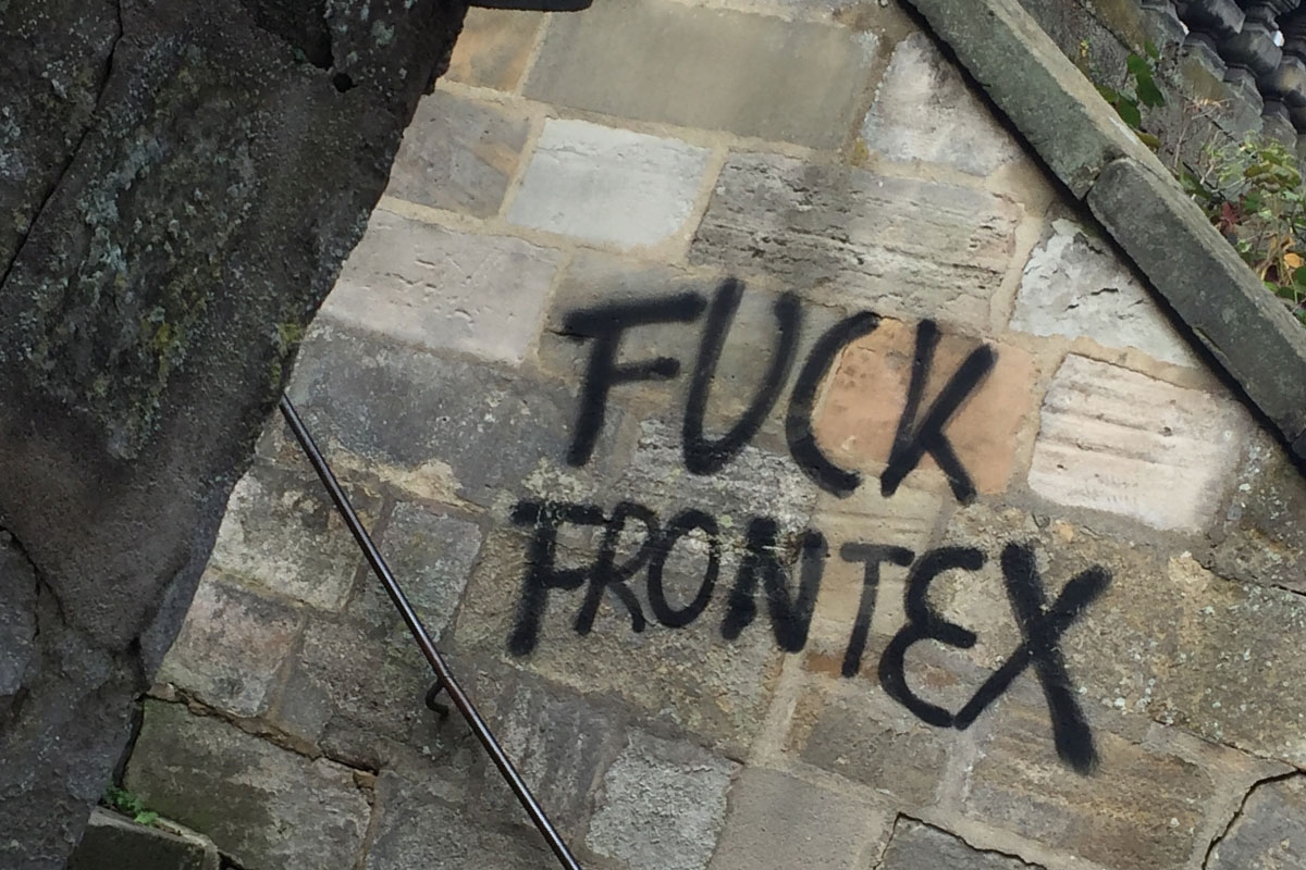 Graffito "Fuck Frontex"