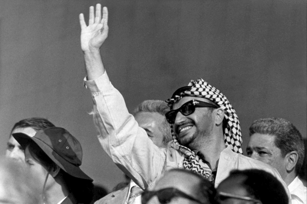 PLO-Führer Yassir Arafat bei den »X. Weltfestspielen der Jugend und Studenten« 1973 in Berlin, Hauptstadt der DDR