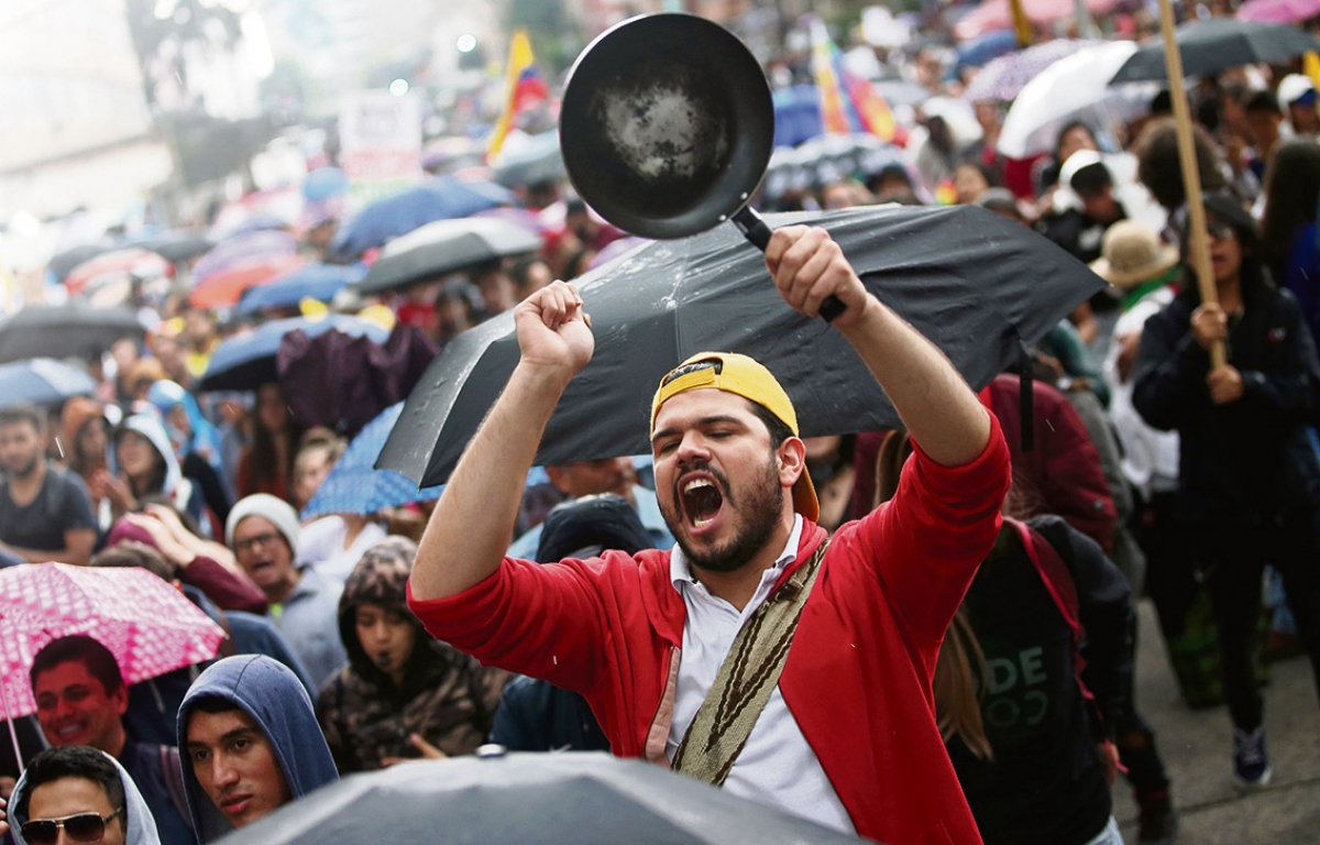 Protest in Bogotá, 8. Dezember