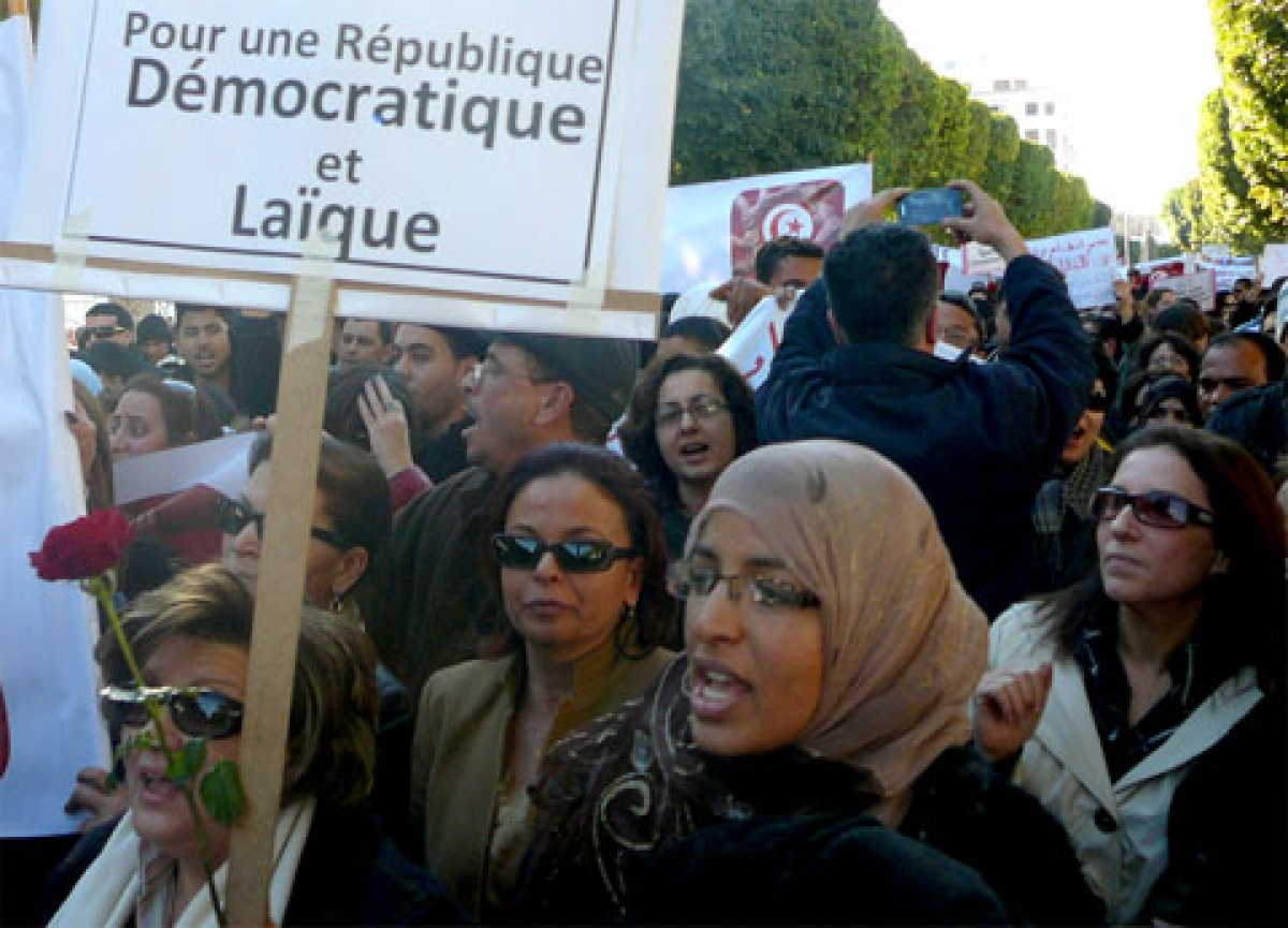 Demonstration in Tunis 2011