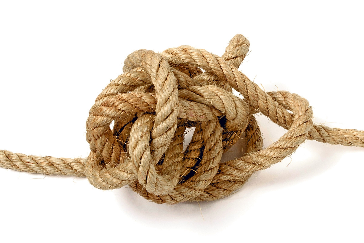 Mehrfacher Knoten in einem Seil