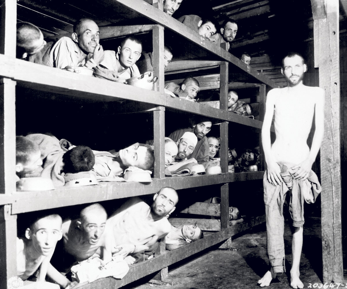 Befreite Häftlinge des Konzentrationslagers Buchenwald