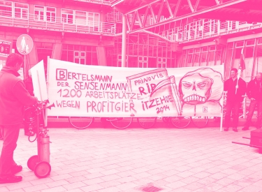 Solidaritätsdemonstration in Hamburg für Tiefdruckerei Prinovis in Itzehoe