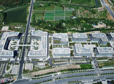 Luftbild der Konzernzentrale des Tech-Konzern Alibaba in Hangzhou