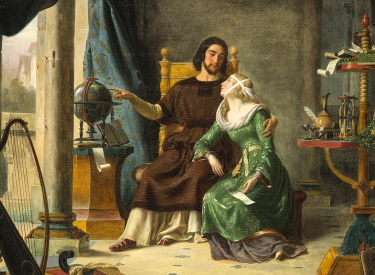 Gemälde von Jean Durupt, Der Philosoph Abaelard erklärt seiner Schülerin Héloise die Welt