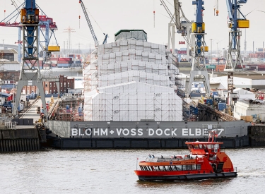Die Jacht »Dilbar« Anfang März im Hamburger Hafen