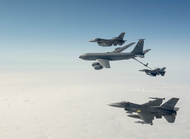 Flugübung der US Air Force 2015 über der Air Base Spangdahlem