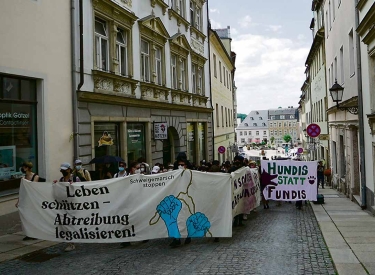 Der Gegenprotest am Samstag in Annaberg-Buchholz