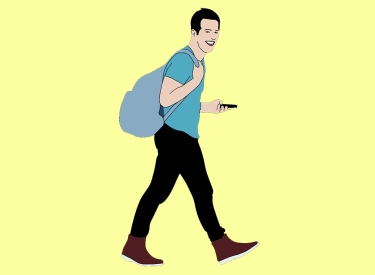 Illustration: Mann mit Rucksack