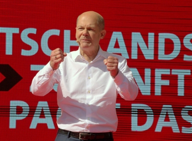 Olaf Scholz im August 2021 bei einer Wahlkampfveranstaltung in München