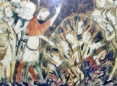 Miniaturmalerei auf der Juden im Mittelalter verbrannt werden