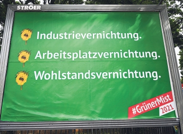 Plakat der rechten Kampagne »Grüner Mist« im August 2021