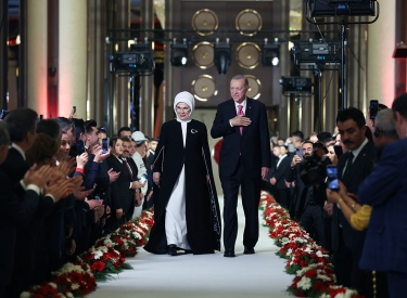 Recep Tayyip Erdoğan mit seiner Ehefrau Emine bei der Amtseinführung im Präsidentensitz in Ankara, 3. Juni