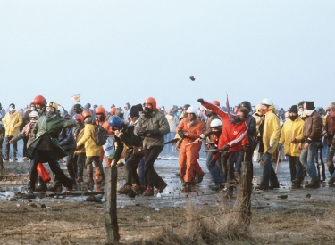 Militante Demo in Brokdorf, 1981
