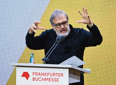 Provozierte mit zweifelhaften Thesen: Slavoj Žižek bei seiner Rede auf der Eröffnungsfeier der Frankfurter Buchmesse, 17. Oktober