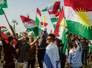 Kurden bei einer Kundgebung für das Referendum für die Unabhängigkeit vom irakischen Zentralstaat